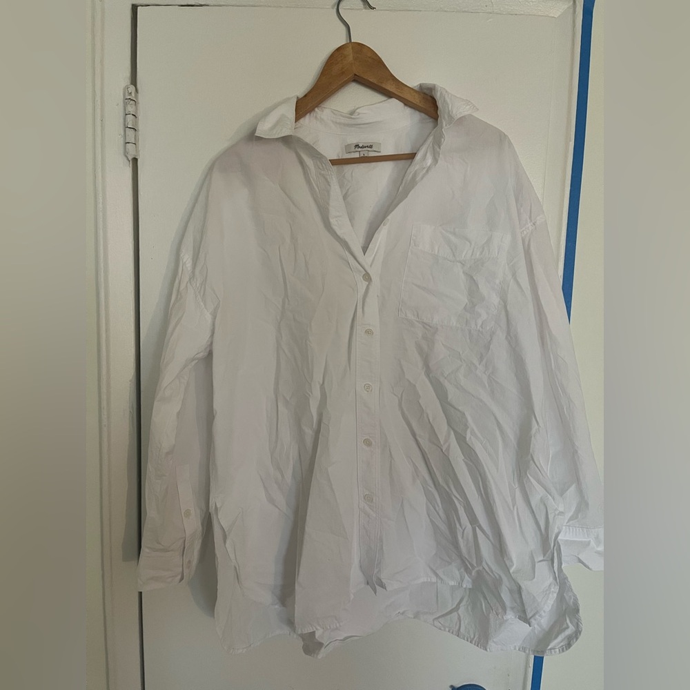 Madewell White Button-Up Shirt